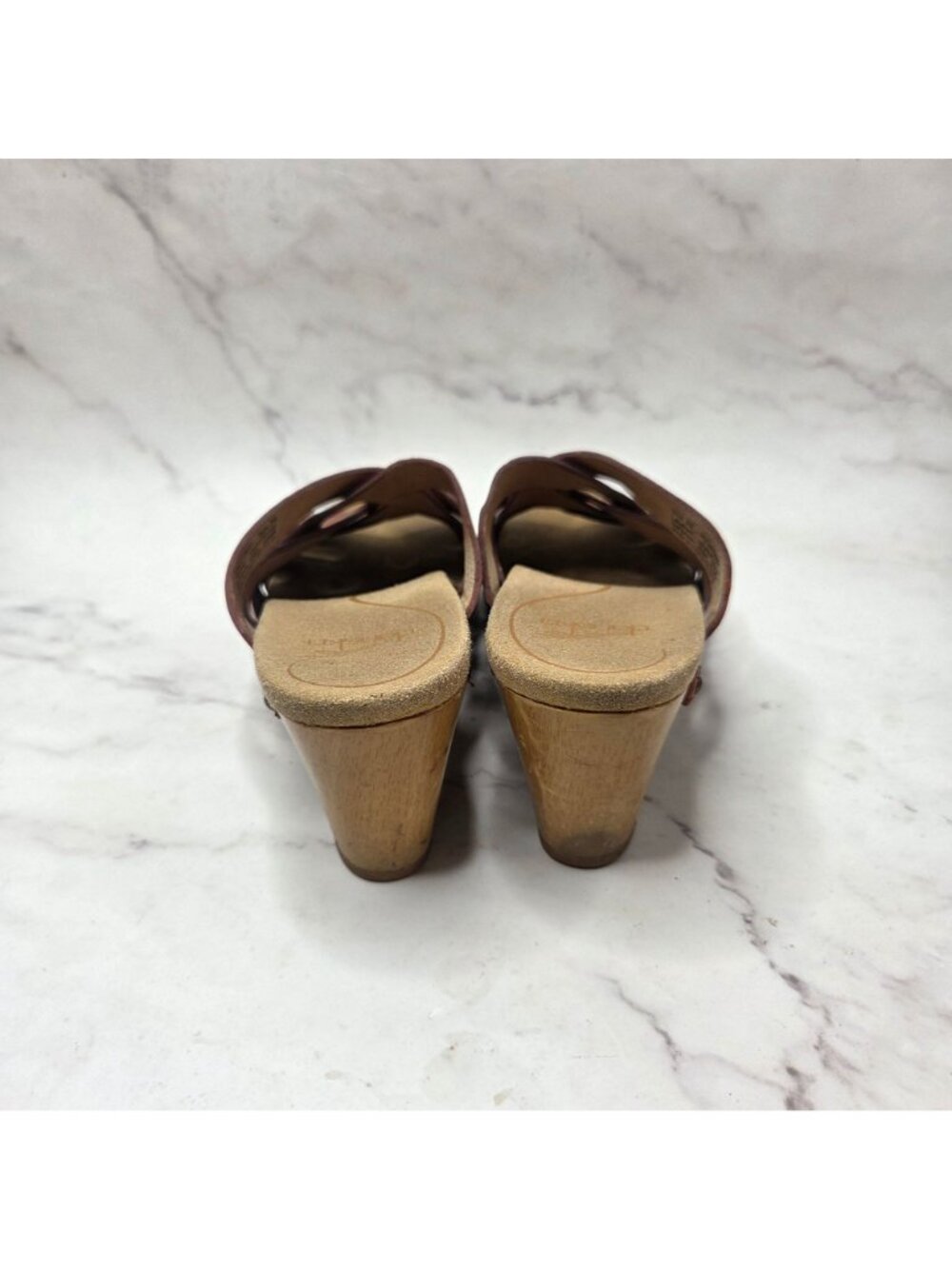 Dansko Tory Brown Braided Leather Sandals Block Heels Clogs Women's 9 (39) - Picture 4 of 10